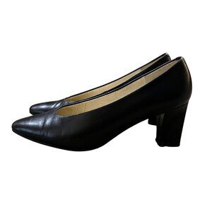 Vintage SRO Leather Heels Women’s 7.5M Blue Low Heel Pumps Used